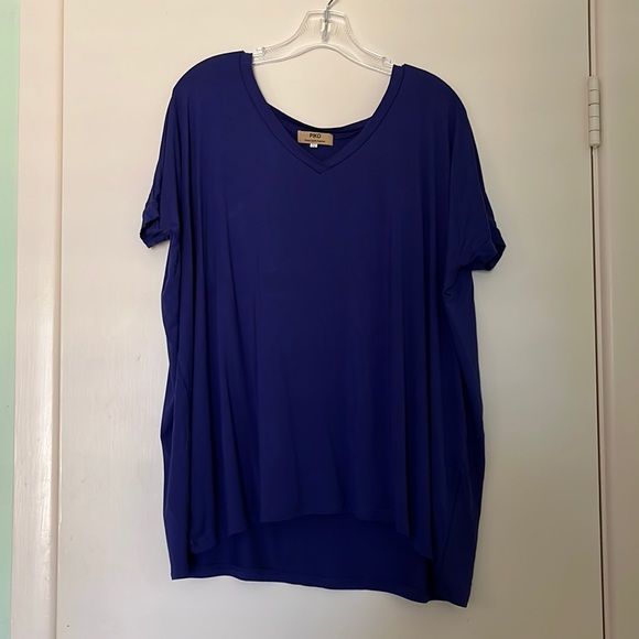 Piko Purple V Neck Tee - Picture 2 of 4